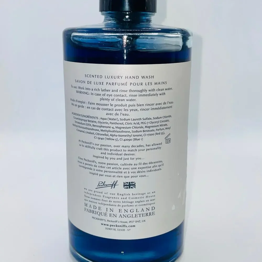 Pecksniffs England Winter Jasmine Vanilla Luxury Glass Bottle Hand Soap 16.9oz